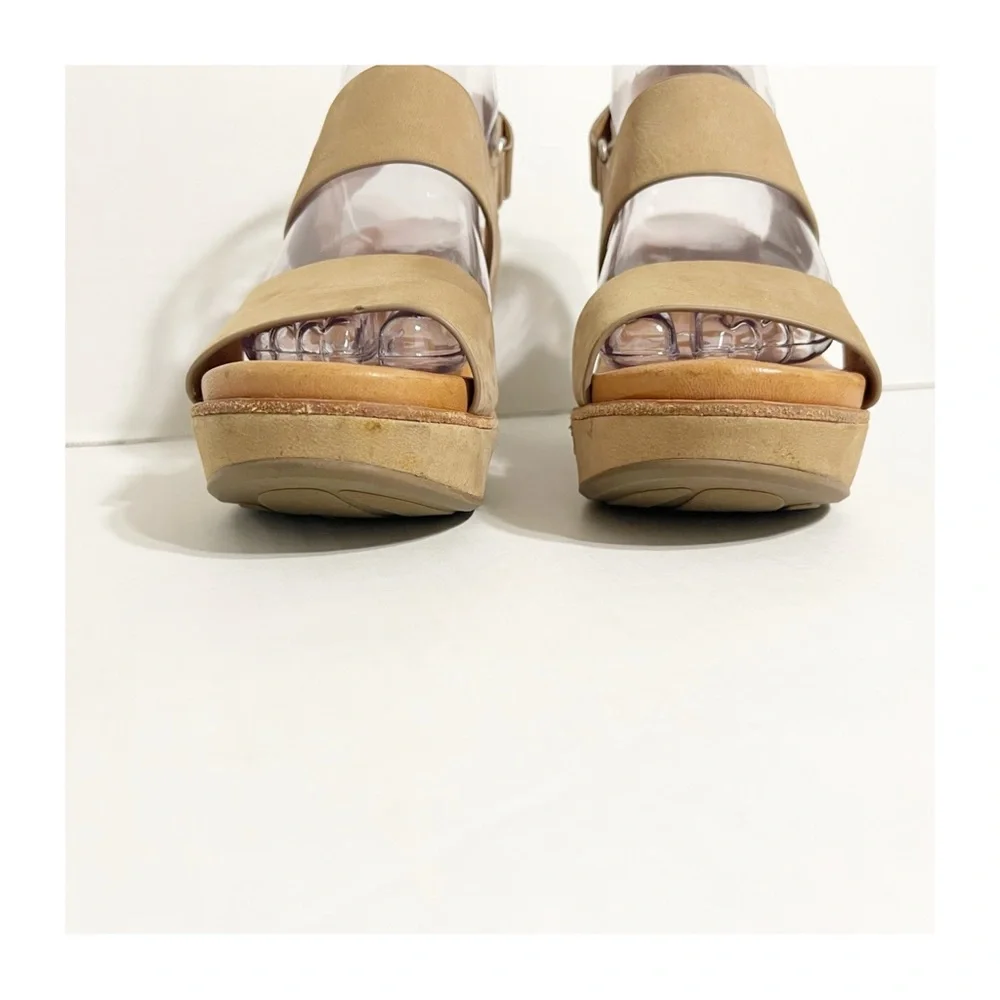 gentle souls Tan Two-Strap Wedge Sandals